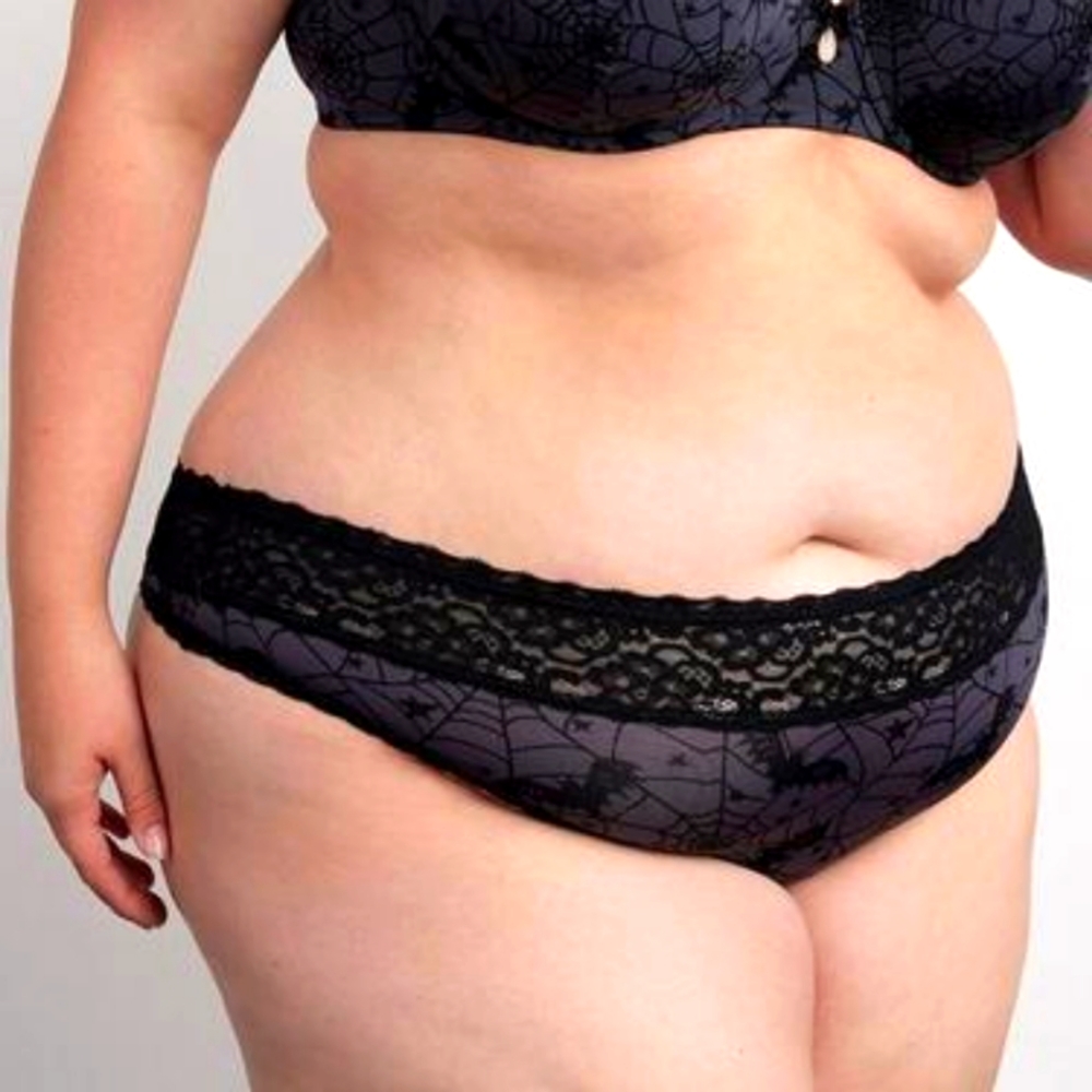 Torrid Second Skin Mid-Rise Thong Lace Trim Mini Lattice Back Panty